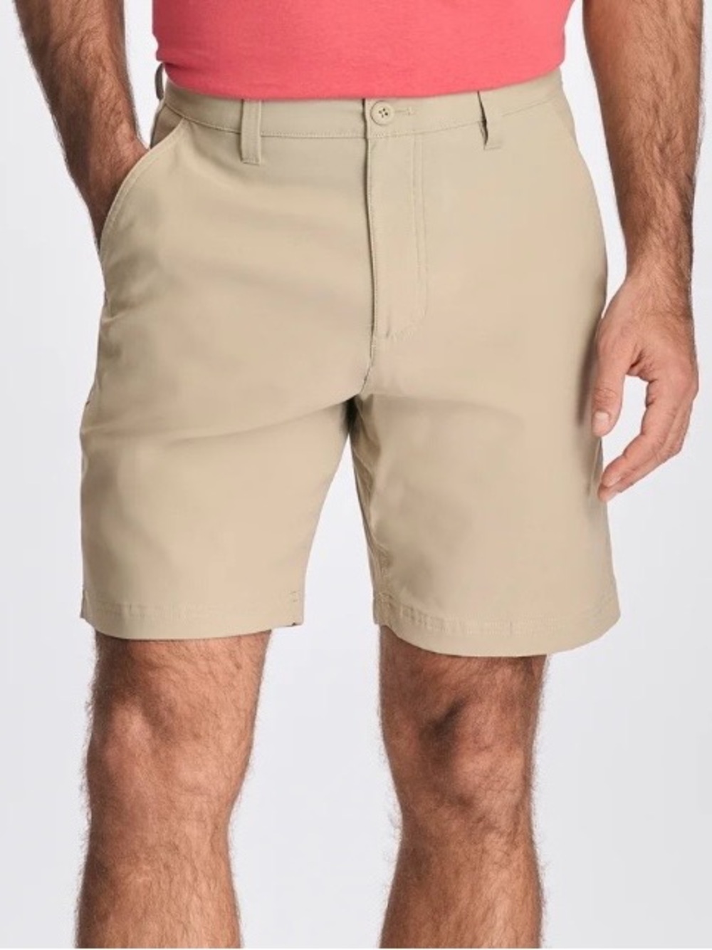 Eddie Bauer Men's Tan Flat Front Shorts